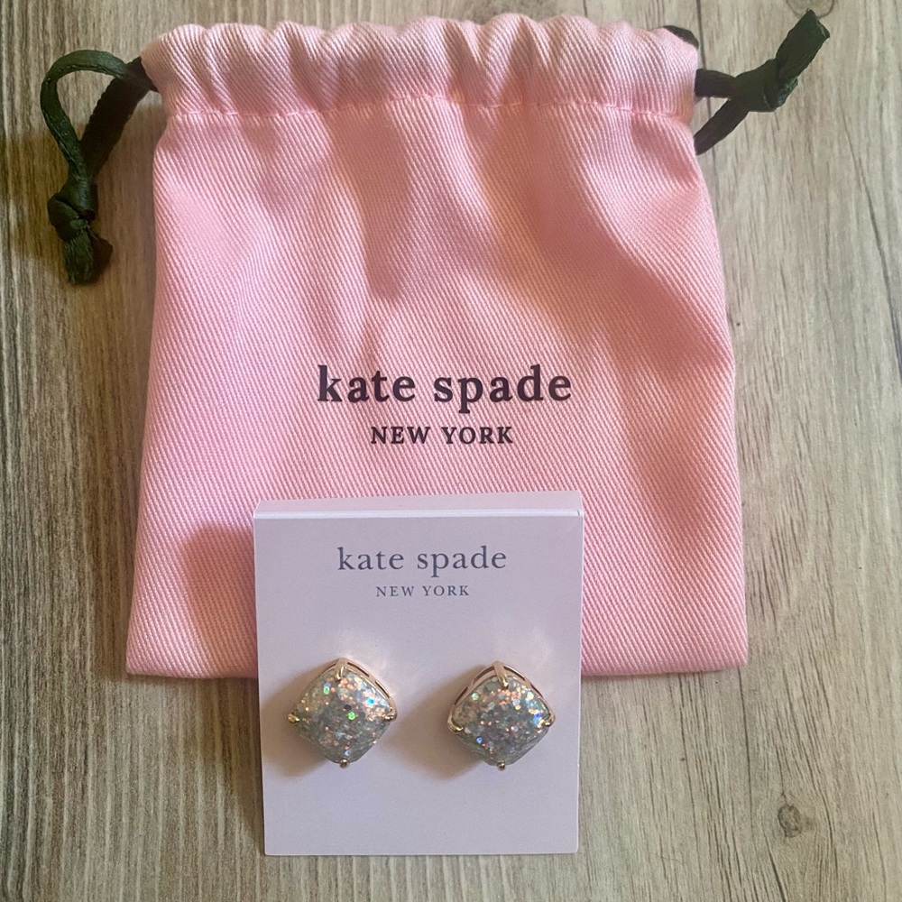Kate Spade Silver Glitter Earrings